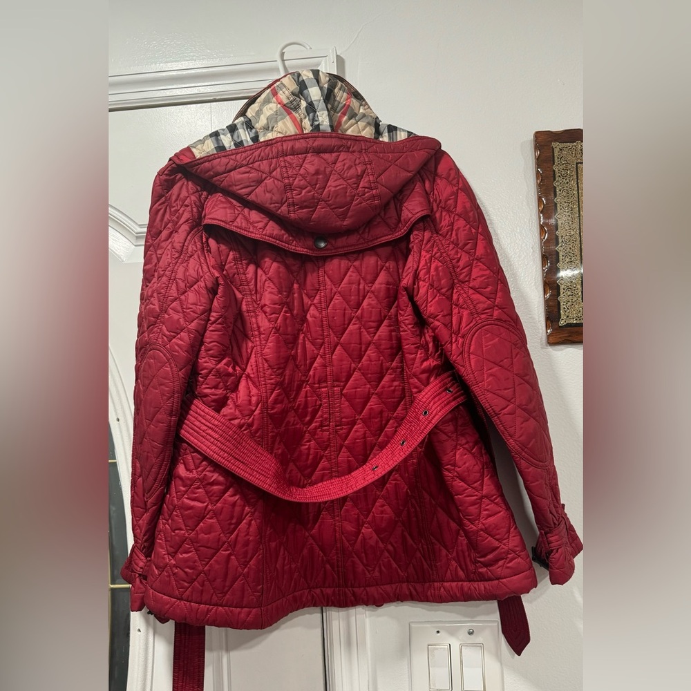 Red Burberry Quilted Medium Jacket - image 4